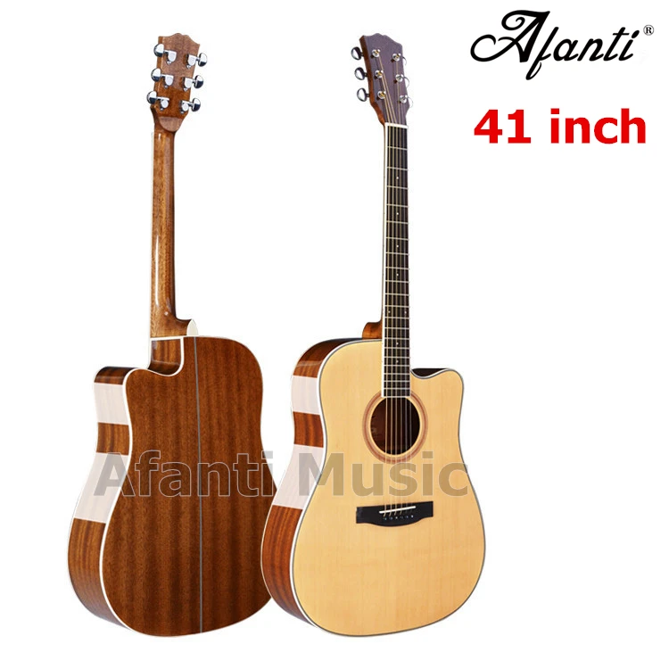 

Afanti Music high quality 41 inch Solid Spruce top / Sapele Back & Sides Acoustic guitar (WY-070)