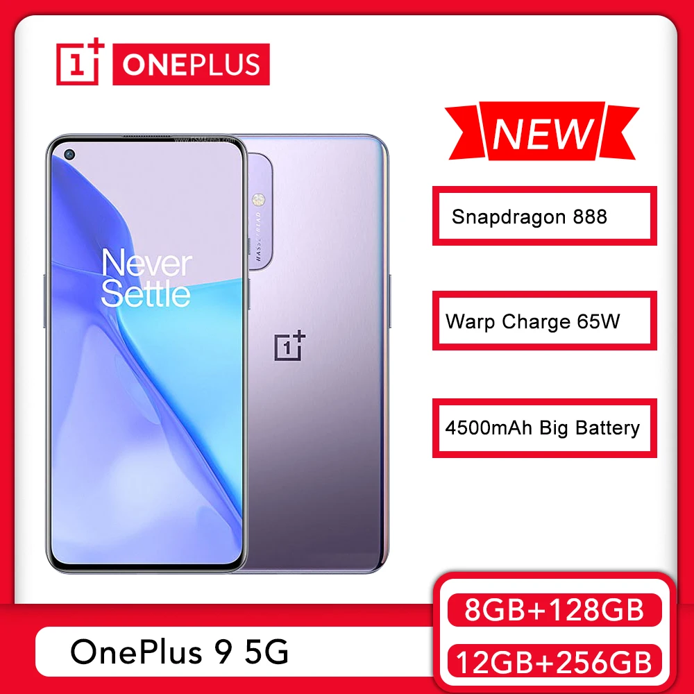 

Global Rom OnePlus 9 5G Snapdragon 888 12GB 256GB Smartphone 6.5‘’ 120Hz Fluid AMOLED Display Hasselblad Camera 65W Oneplus 9