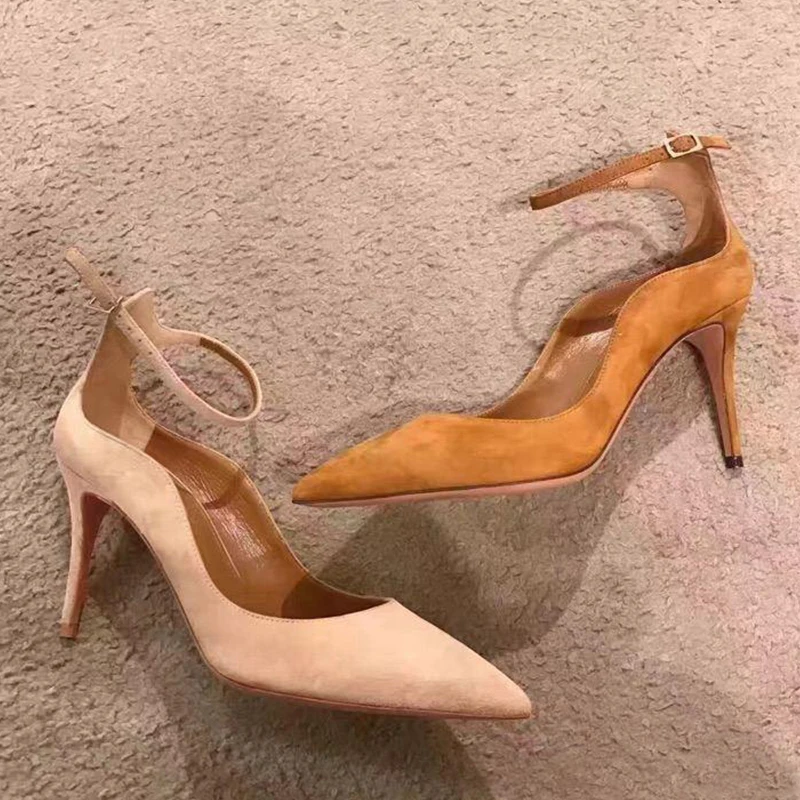 2021 Spring Women’s Pumps Sexy Pointed Thin Heels High Heeled Single Shoes Woman Elegant Office Ol Lady Shoe Buckle Strap Sandal 2021 Spring Women’s Pumps Sexy Pointed Thin Heels High Heeled Single Shoes Woman Elegant Office Ol Lady Shoe Buckle Strap Sandal