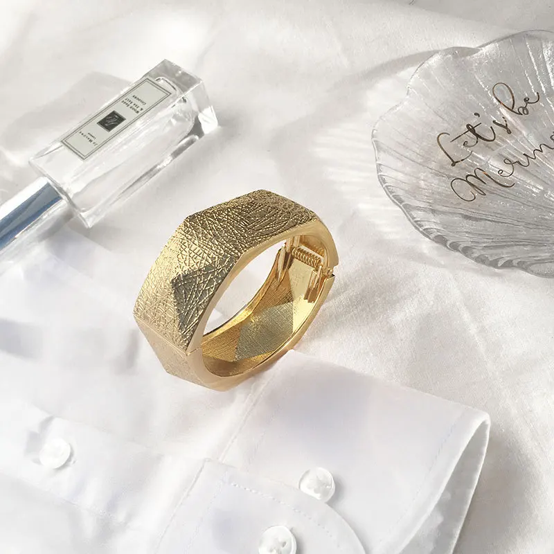 

European and American Fashion Exaggerated Rock Style Open Bracelet Female Diamond Irregular Cut Bird's Nest Bracelet Jewelry