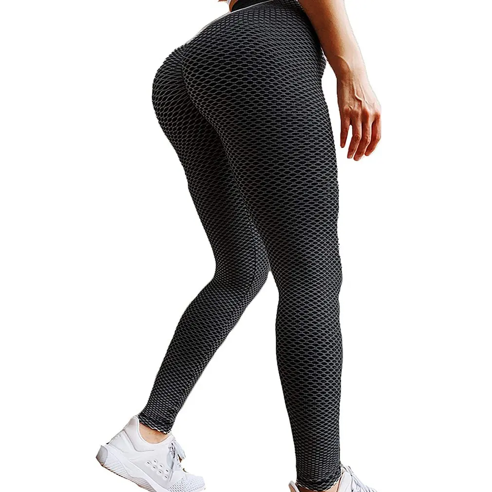 

2021 Sexy Yoga Pants Fitness Sports Leggings Jacquard Sports Leggings Female Running Trousers High Waist Yoga Tight Sports Pants
