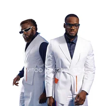 White Single-Breasted Blazer With Orange Pockets Men Suits/New Fashion Casual Street Style/Male Suits Slim Fit 2 Piece Coat+Pant (1)