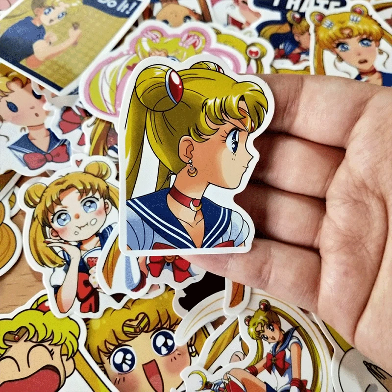 

10/30/50pcs Exquisite Self-made Guardian Sailor Moon Girl Scrapbooking Decorative Sticker decoration /waterproof paper stickers