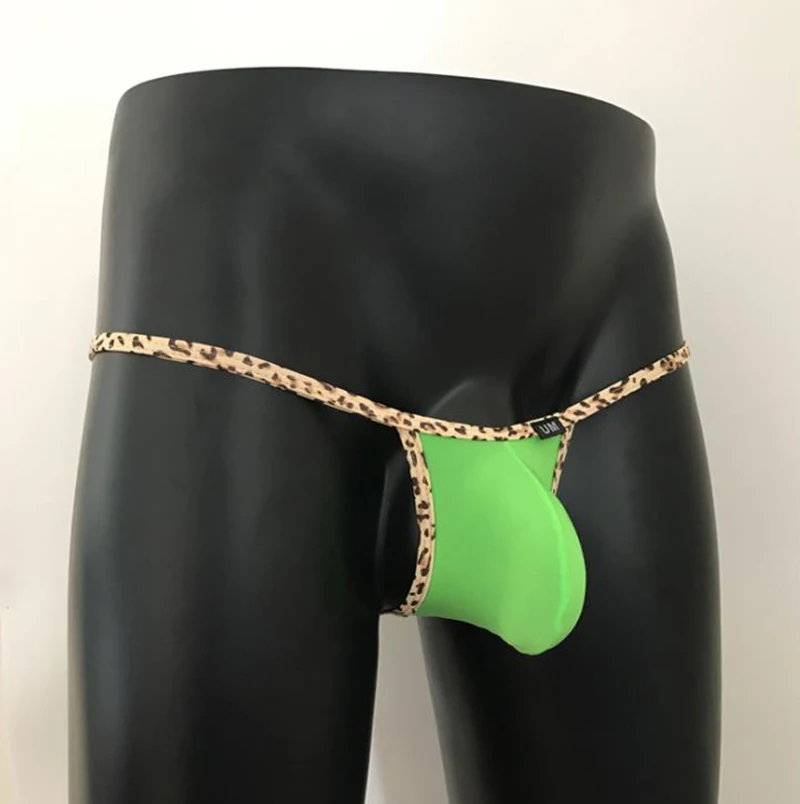 

Bikini Style Low-rise Sexy Ice Silk Erotic Briefs Leopard Gay Fashion Underwear