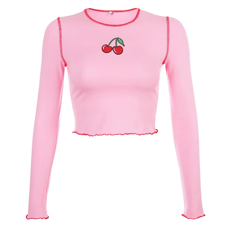 Женская хлопковая Футболка ArtSu розовая Повседневная футболка цвета вишни