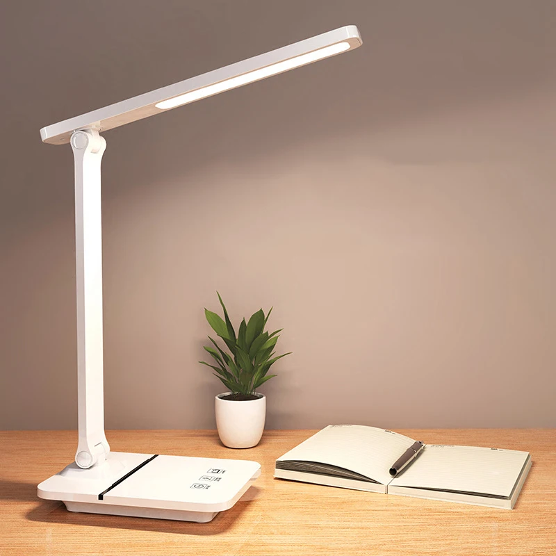 Lâmpada de Mesa Proteção para os Olhos Toque Escurecimento Leitura Trabalho Recharageable 3 Cores Led Usb