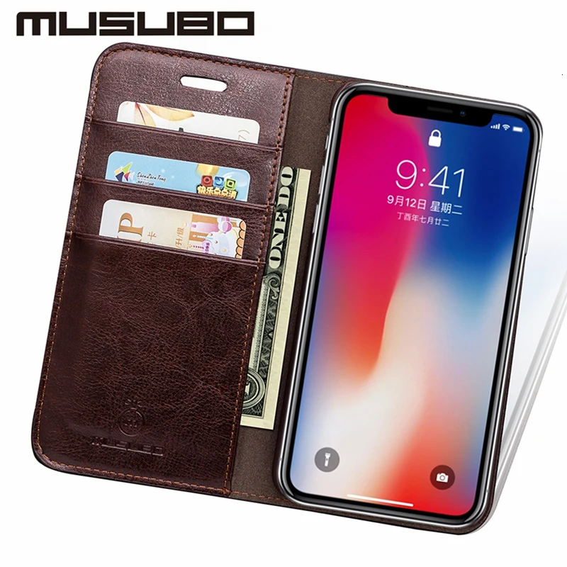 Роскошный Musubo кожаный чехол-книжка с застежкой для iphone Xs Max X XR 7 Plus 6plus 6s 5 Флип Стенд кожаный чехол для iphone 8 Plus держатель для карт