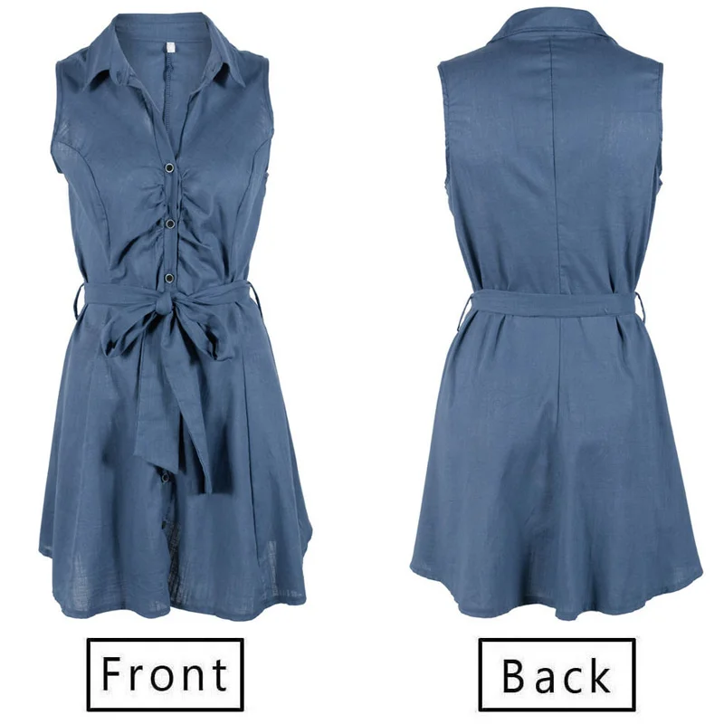 Women Sleeveless Tunic Dress Deep V-Neck Summer Party Club Short Dresses FDC99 | Женская одежда