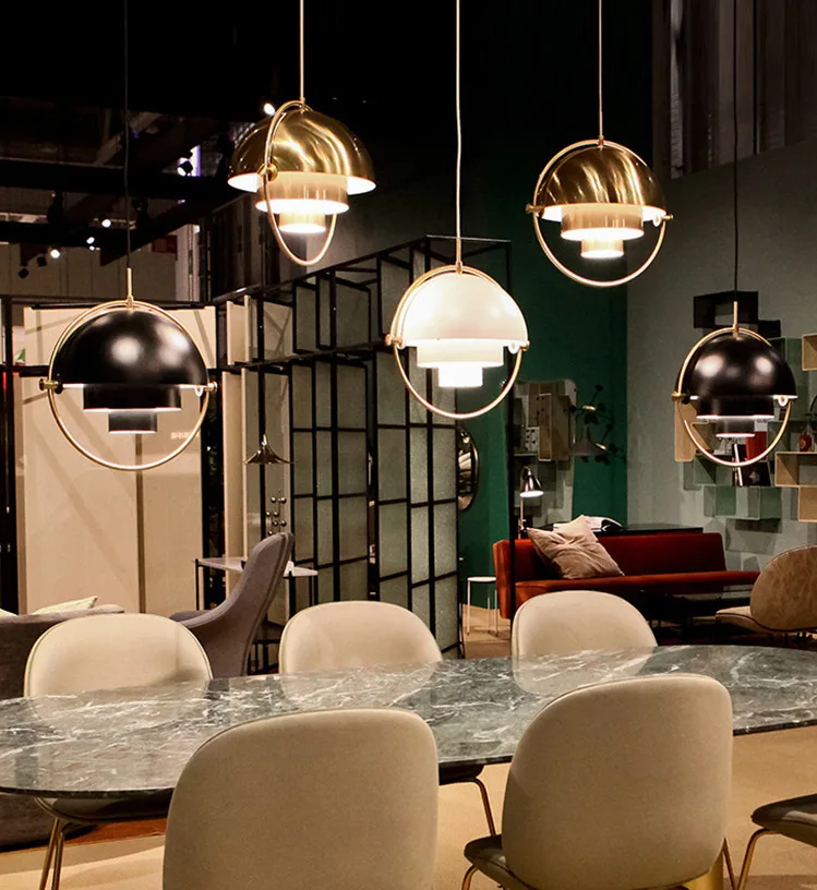 Датский nordic современный минималист полукруглая подвеска лампа железный