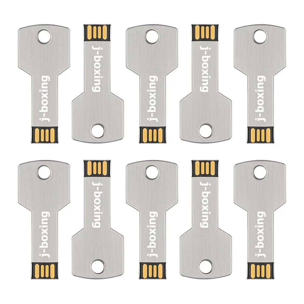J-boxing Silver 10 шт. USB флеш-накопитель в форме ключа Pendrives 1 г 2 4 карта памяти для