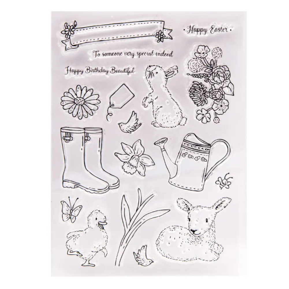 

Easter Bunny Boots Kettle Flower Metal Cutting Dies and Stamps DIY Scrapbooking Card Stencil Paper Handmade Album Decor