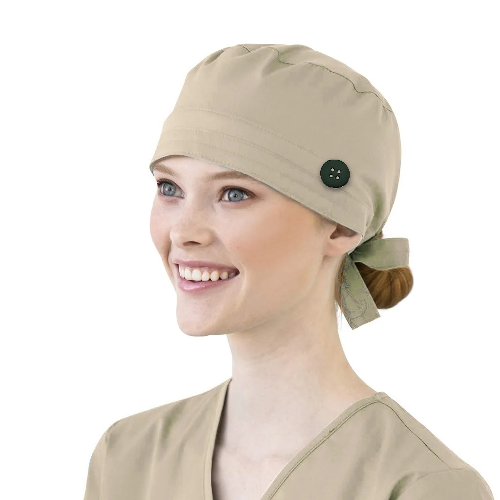 

Nurse Hats Women Frosted Caps Pet Grooming Clinic Scrubs Caps Beauty Salon Work Hat Operating Room Hair Cover Beautician Hats A5