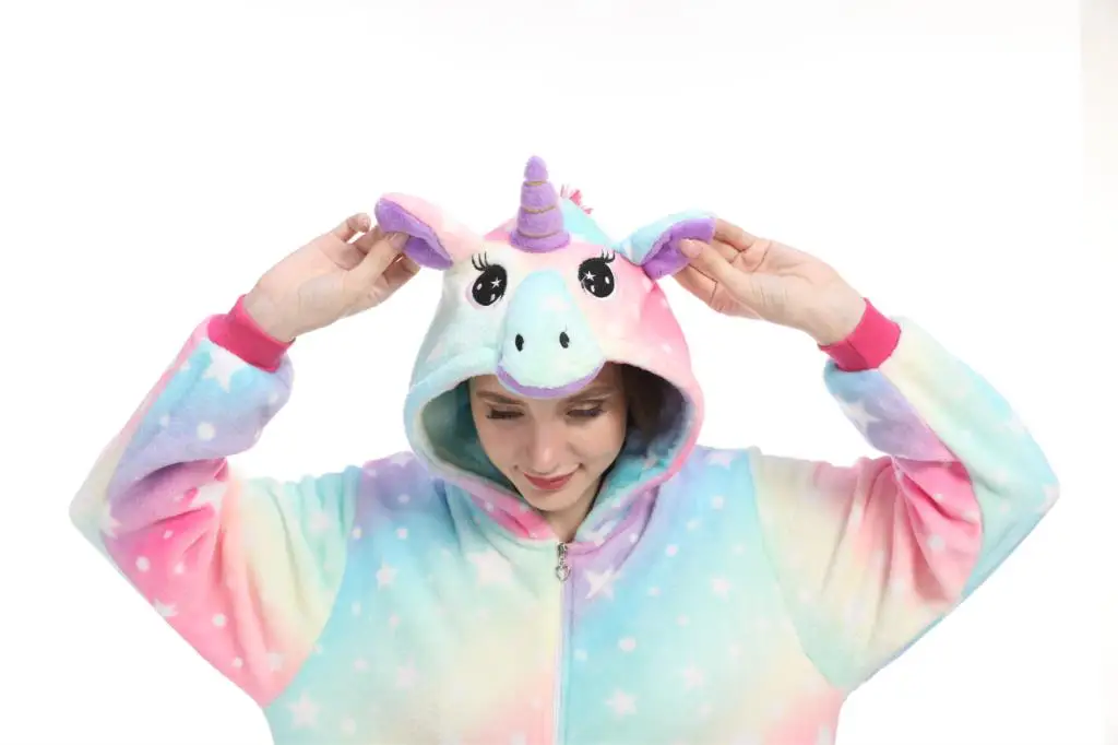 Косплей Кигуруми зима единорог пижамы комбинезоны комбинезон костюмы на