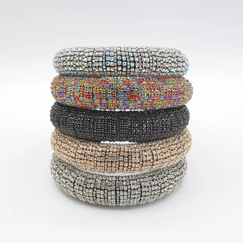 

Top Popular Full Crystal Headbands For Women Girls Luxury Sparkly Padded Rhinestone Hairbands Hair Hoop Hair Acce