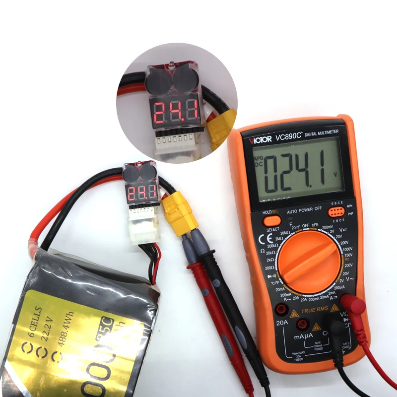 1-8S Lipo Battery Voltage Tester/ Low Buzzer Alarm/ Checker for DIY Racing Drone | Электроника