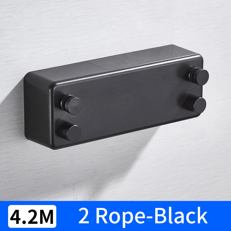 2 Rope-Black Выдвижная Веревка для белья Крытый открытый веревка телескопическая нержавеющая веревка невидимая одежда настенная сушилка для белья - Цвет: 2 Rope-Black