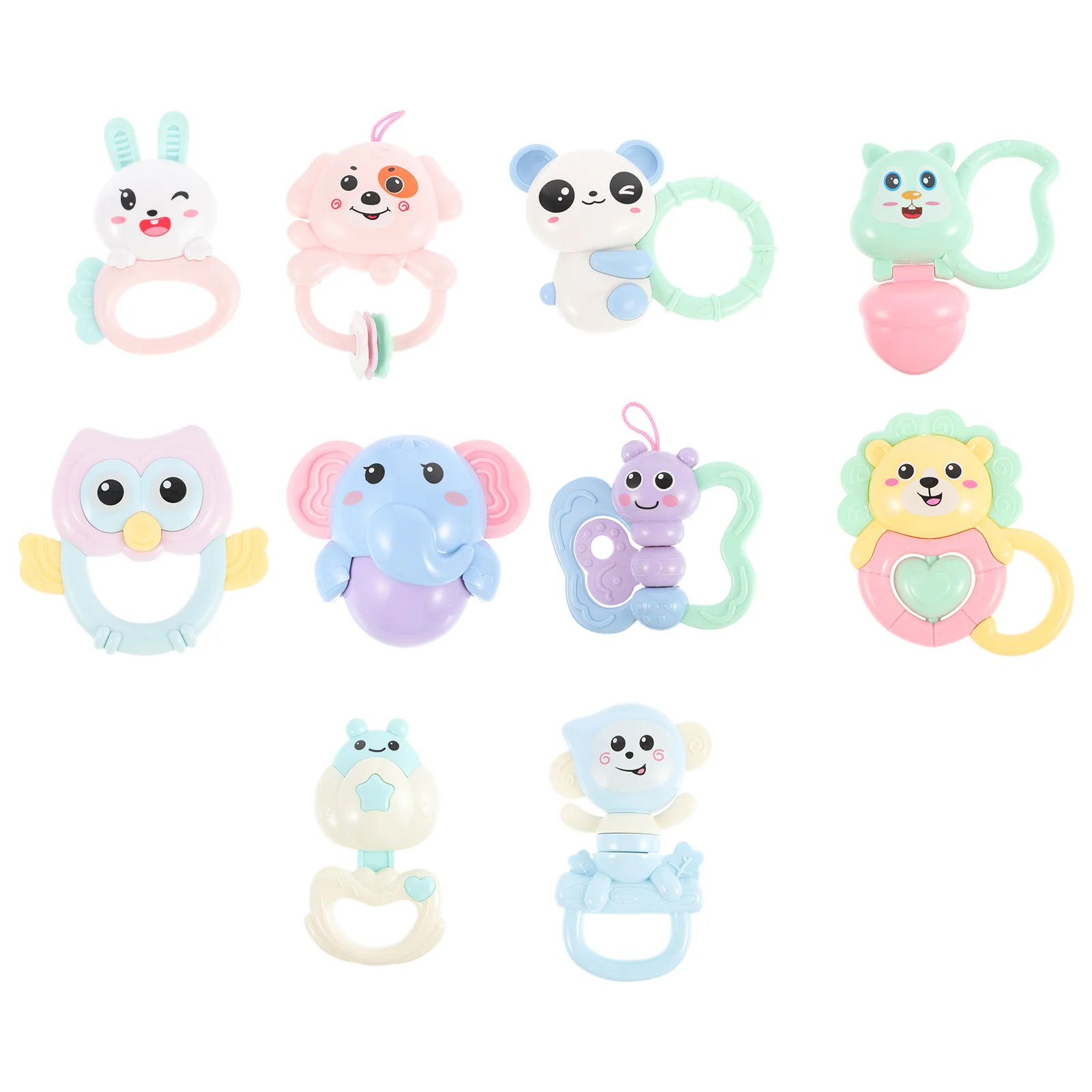 

10pcs Teether Rattle Toys Small Baby Teething Toys for Toddler Kids