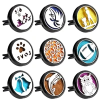 new bright black dolphin aromatherapy car air freshener clip stainless steel car essential oil diffuser locket perfume necklace