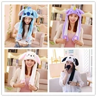 Новогодняя шапка-кролик 2022, милая мультяшная игрушка с движущимися ушками, шапка, подушка безопасности, милая Забавная детская плюшевая игрушка, подарок на день рождения, шапка для девочек