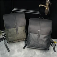 vinatge matte pu leather backpack men fashion designer large capacity mens backpacks student school bag laptop backpack 2021