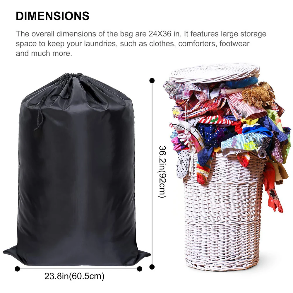 

Large Laundry Bag Heavy Duty Polyester Washing Backpack with 2 Adjustable Shoulder Straps for School Camping L23
