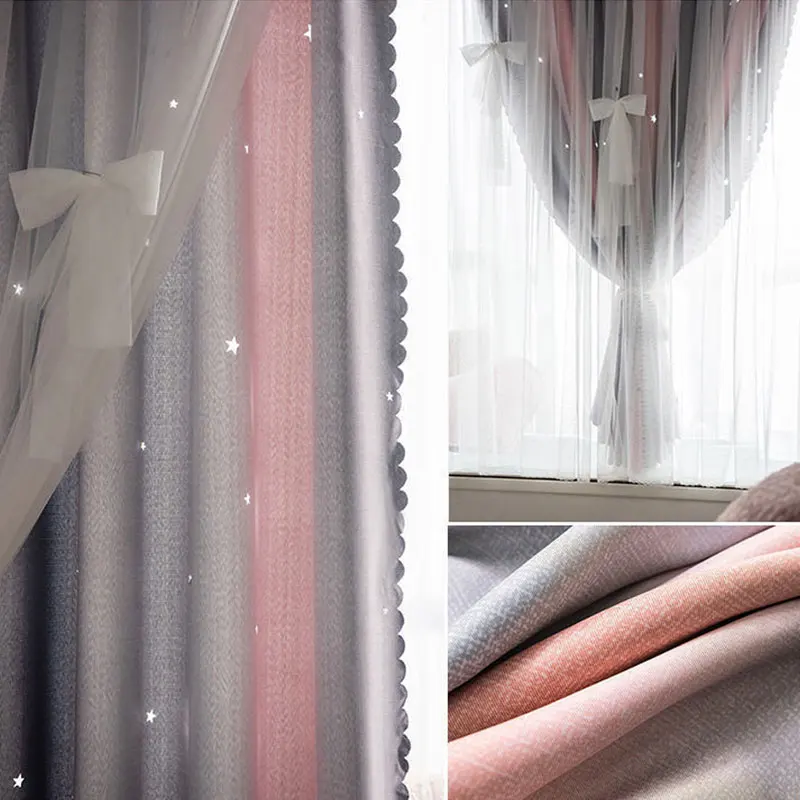Римские шторы MIDSUM тюль для гостиной блестящие звезды полые декорации