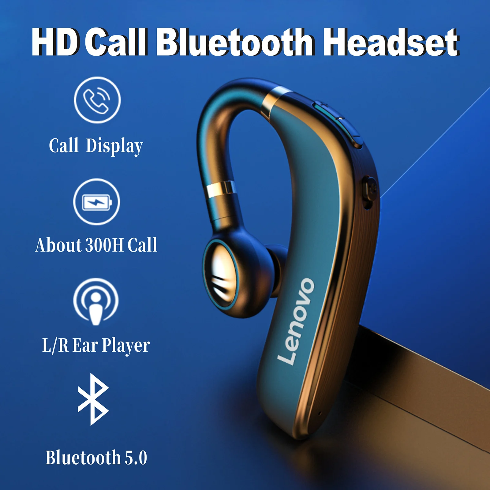 Беспроводные Bluetooth наушники с ушным крючком 5 0 микрофоном для Lenovo HX106 вкладыши