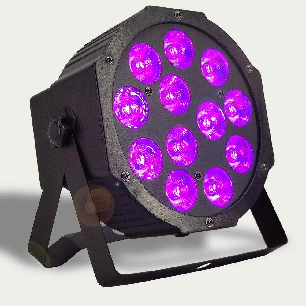 12x12 вт светодиодный светильник par rgbw 4 в 1 плоский dmx dj цветной яркий