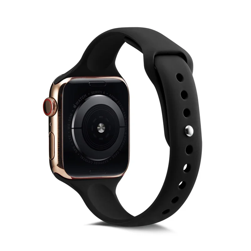 Ремешок для часов Apple Watch 38 мм 42 мм 44 мм 40 мм IWatch 4 3 2 1 спортивный силиконовый ремешок тонкий браслет аксессуары для часов
