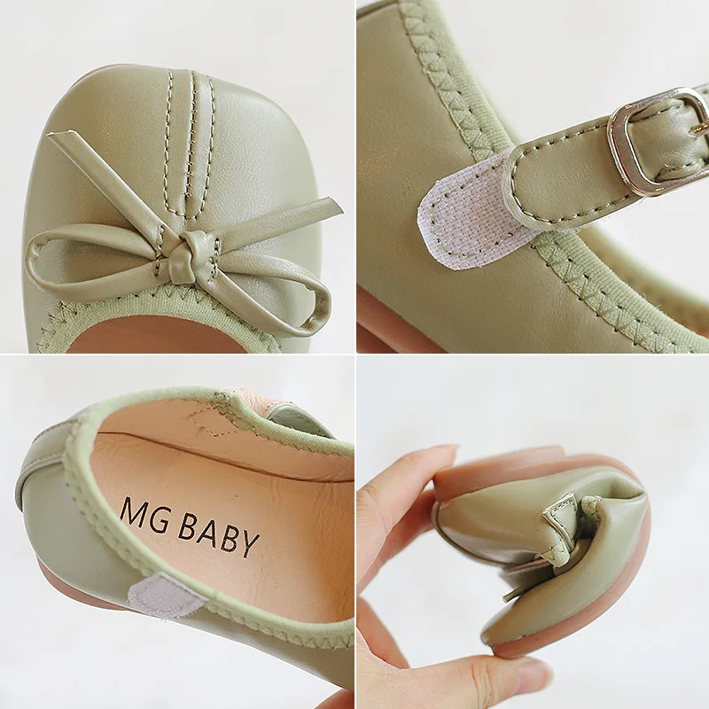 Spring Autumn Girls Princess Shoes Butterfly Mary Janes White Black Leather For Kids Flats Child Single Shoe Baby Toddlers |