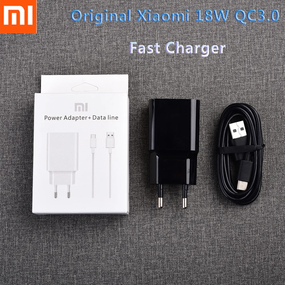 Оригинальное быстрое зарядное устройство Xiaomi 18 Вт QC 3 0 Redmi Note 8 Pro адаптер Type C