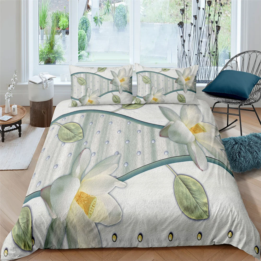 Комплекты постельного белья с голубыми цветами 240x220 двуспальный Королевский
