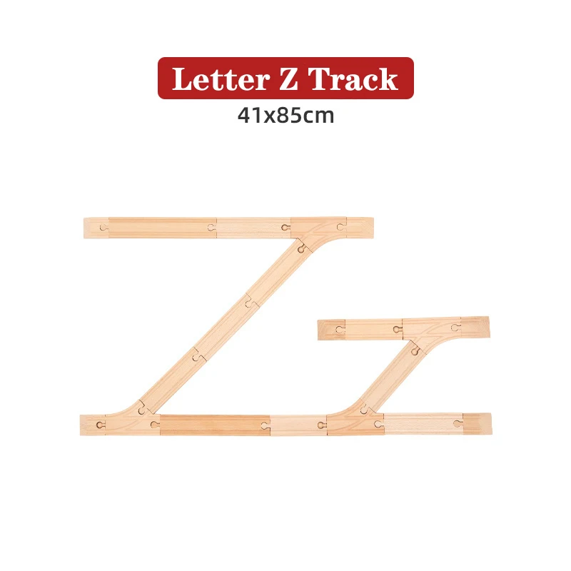 

Wooden Railway Rail Building Block Track Set Wooden Train Track Toys Letter Series Children's Educational Toy Christmas Gifts