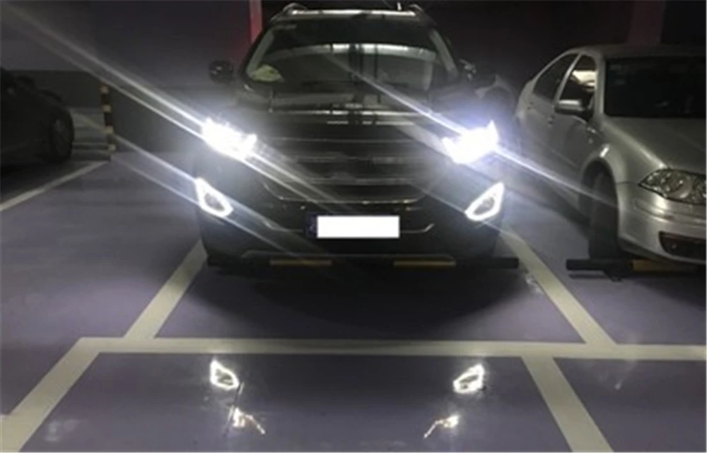 Автомобильный мигающий 2 шт. светодиодный дневный ходовой светильник DRL с желтым