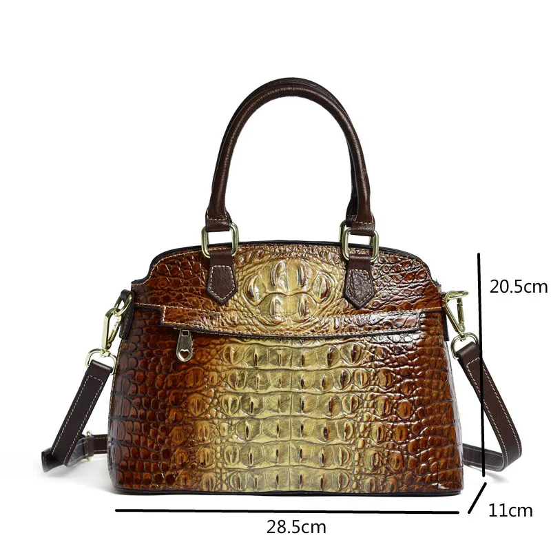 

YourSeason Womens Alligator Pattern Luxury Handbags 2021 Genuine Leather Retro Ladies Casual Cowhide Shoulder Crossbody Bags
