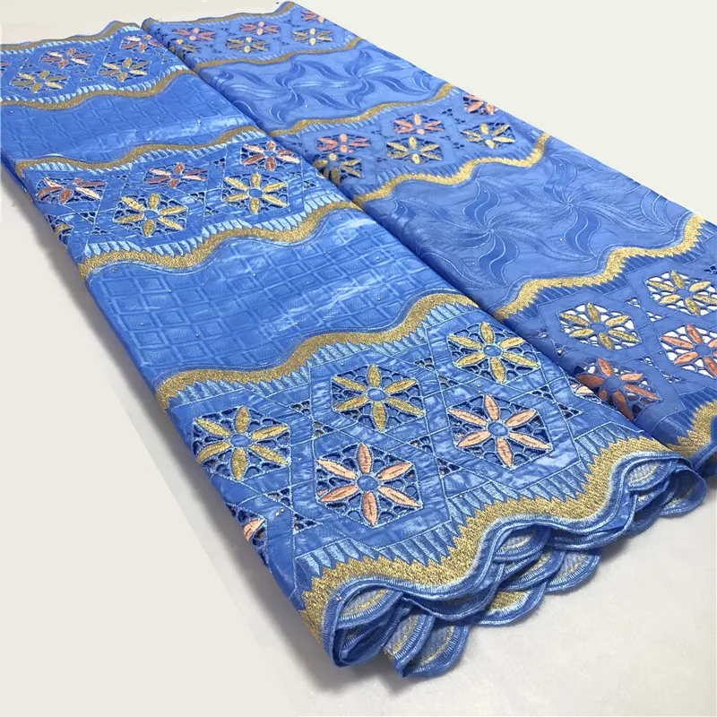 

2020 африканская богатая парчовая ткань Bazin с швейцарской вуали кружева Дамасская африканская парчовая кружевная ткань 2,5 + 2,5 ярдов