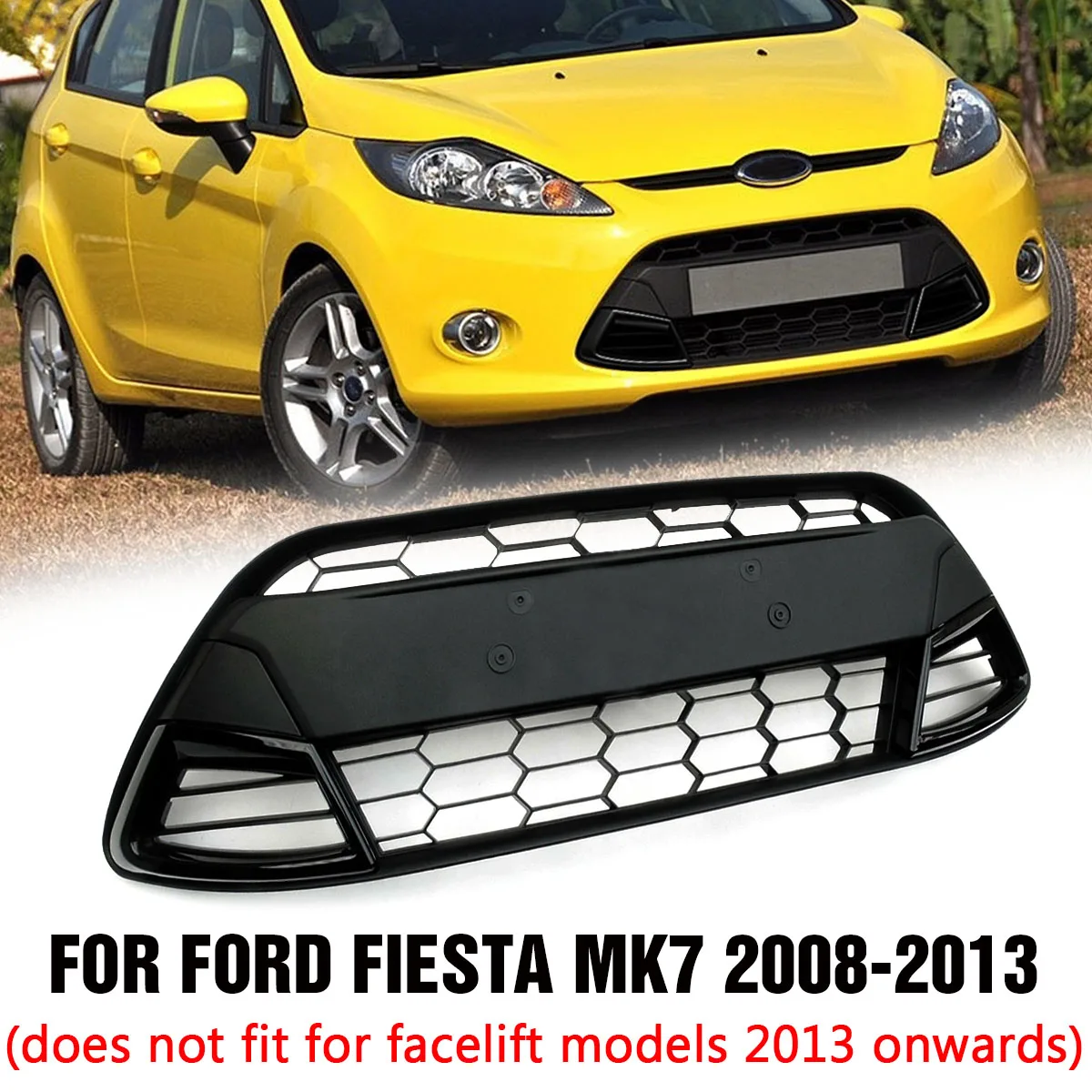 

Черный Передний бампер нижний центральный решетчатый гриль для Ford Fiesta MK7 2008 2009 2010 2011 2012 2013 спорт в азиатском стиле