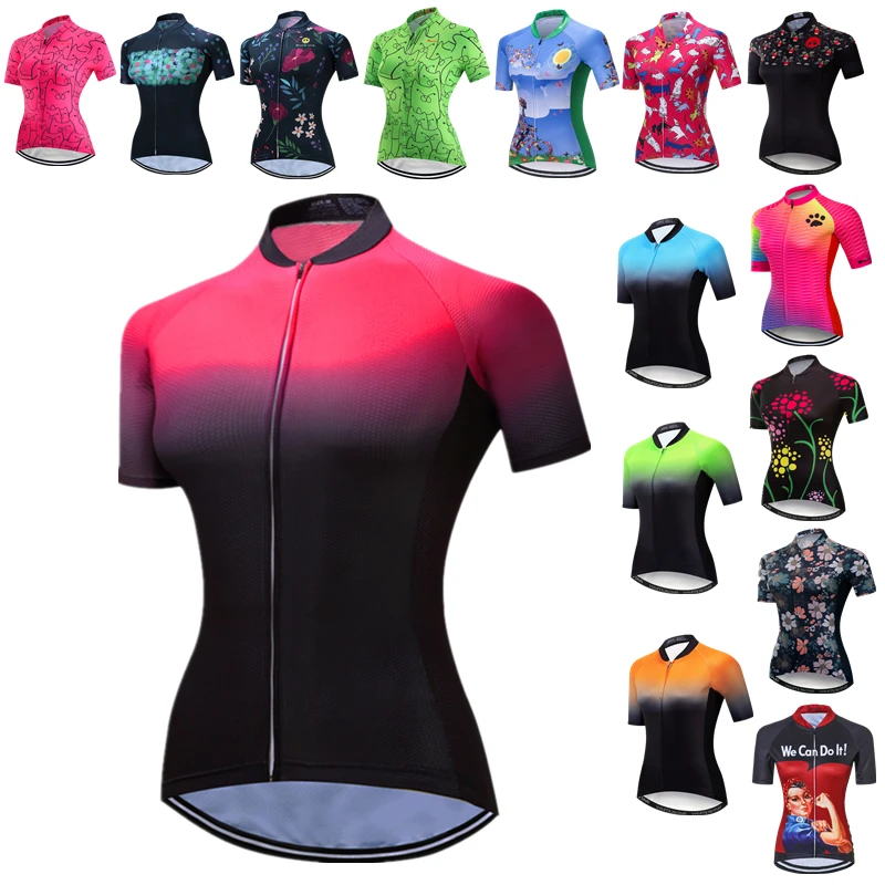 

Weimostar Uniform Cycling Jersey Women Short Sleeve MTB Bike Jersey Tops Summer Bicycle Shirt Road Cycking Clotihng Maillot