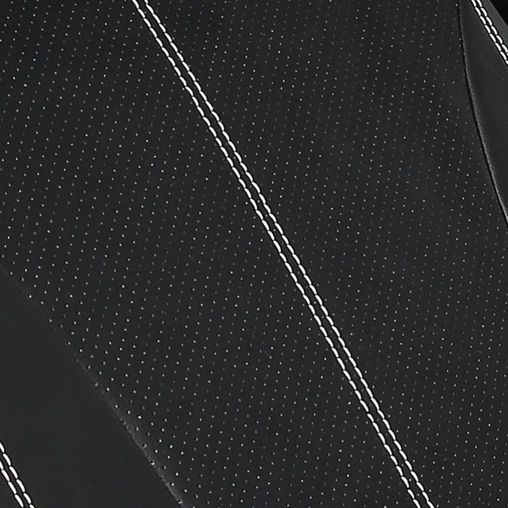 Prezzo 9pcs Set Completo Anteriore Posteriore In Pelle PU Coprisedile Per Auto Cuscino Tappetino Protettore Nero Auto Interni Styling Decorazione (nero)