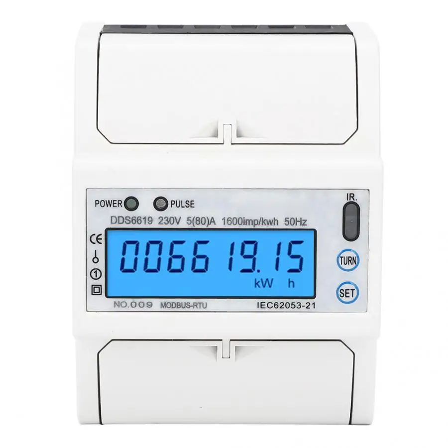 DTS6619 016/017 Din Rail 3 фазы 4 провода счетчика энергии цифровой прибор для измерения