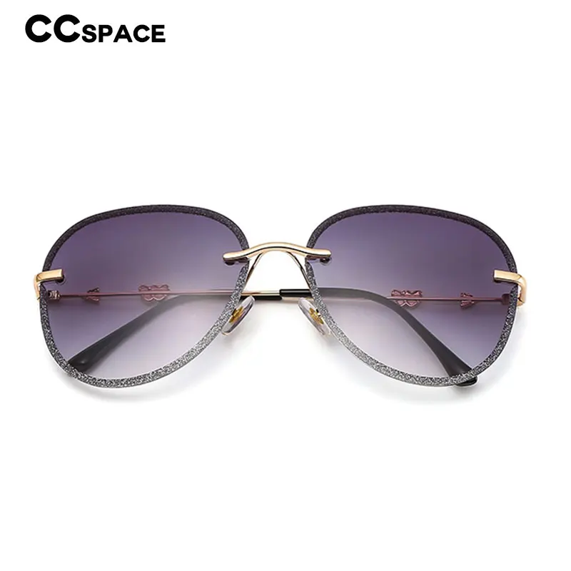 46362 круглые роскошные женские солнцезащитные очки без оправы бесплатная