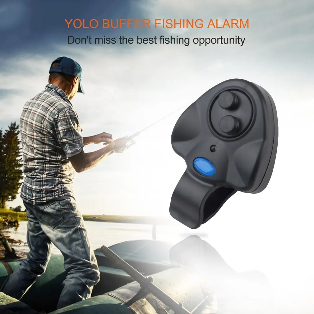 

Buffer Fishing Alarm Portable Mini Universal Electronic Sound Alarm LED Light Alert Bell Fishing Rod Alarm