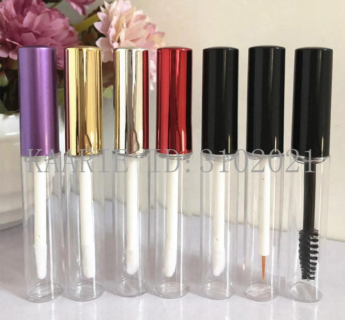 

5ML 30/50pcs Empty Clear Lip Gloss Tube with Gold/Purple/Silver Cap, DIY Plastic Portable Liquid Lipstick Container, Makeup Tool