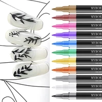 mybormula 4612pcs nail art painting pen kit for nail design fineliner pencil for nail art graffiti line detailing pen brush