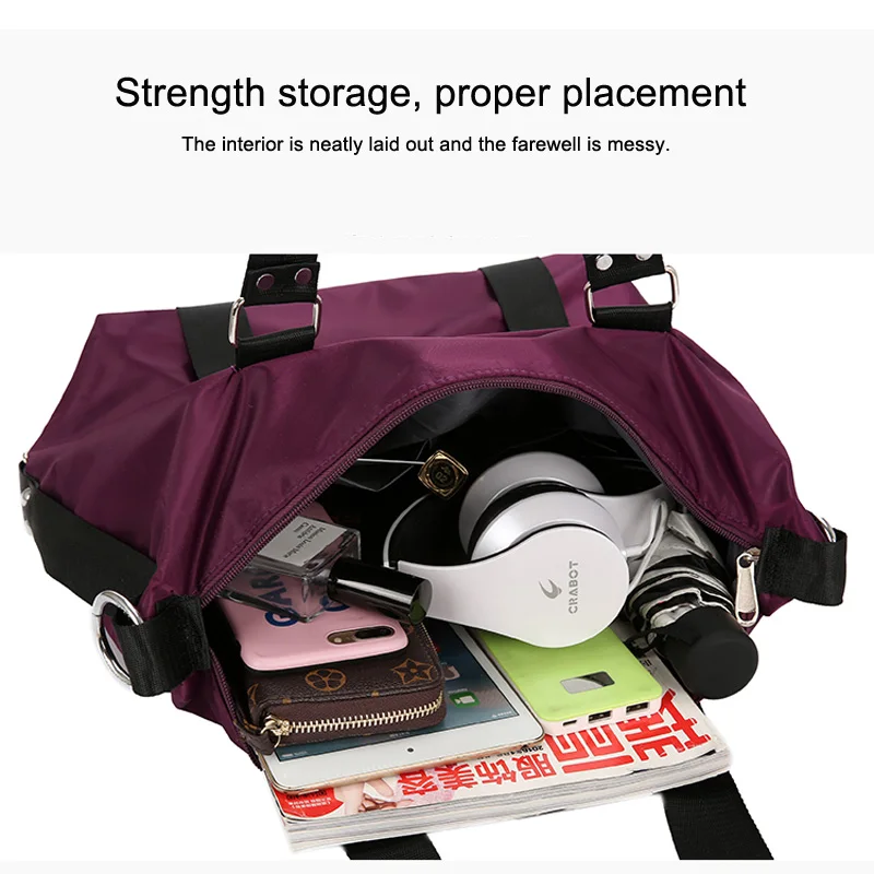 2019New многоцветная нейлоновая сумка на одно плечо большого размера Женская