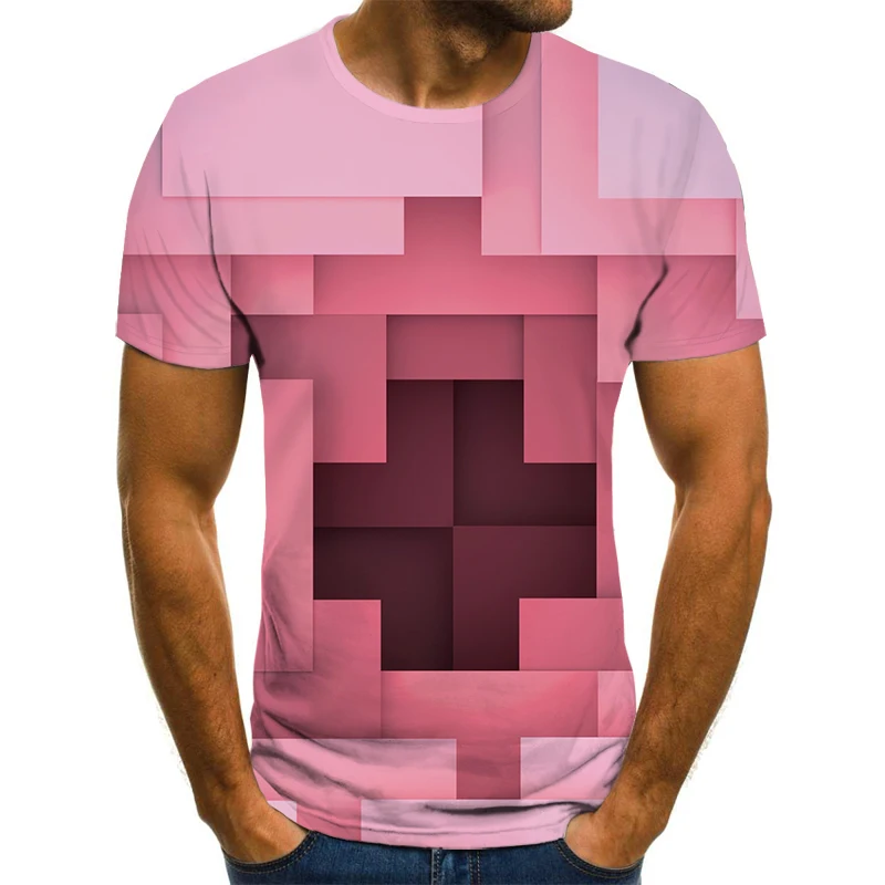 

2021 interesting 3D graphic T-shirt men's casual summer fashion top breathable O-neck shirt men's shirt plus size streetwear