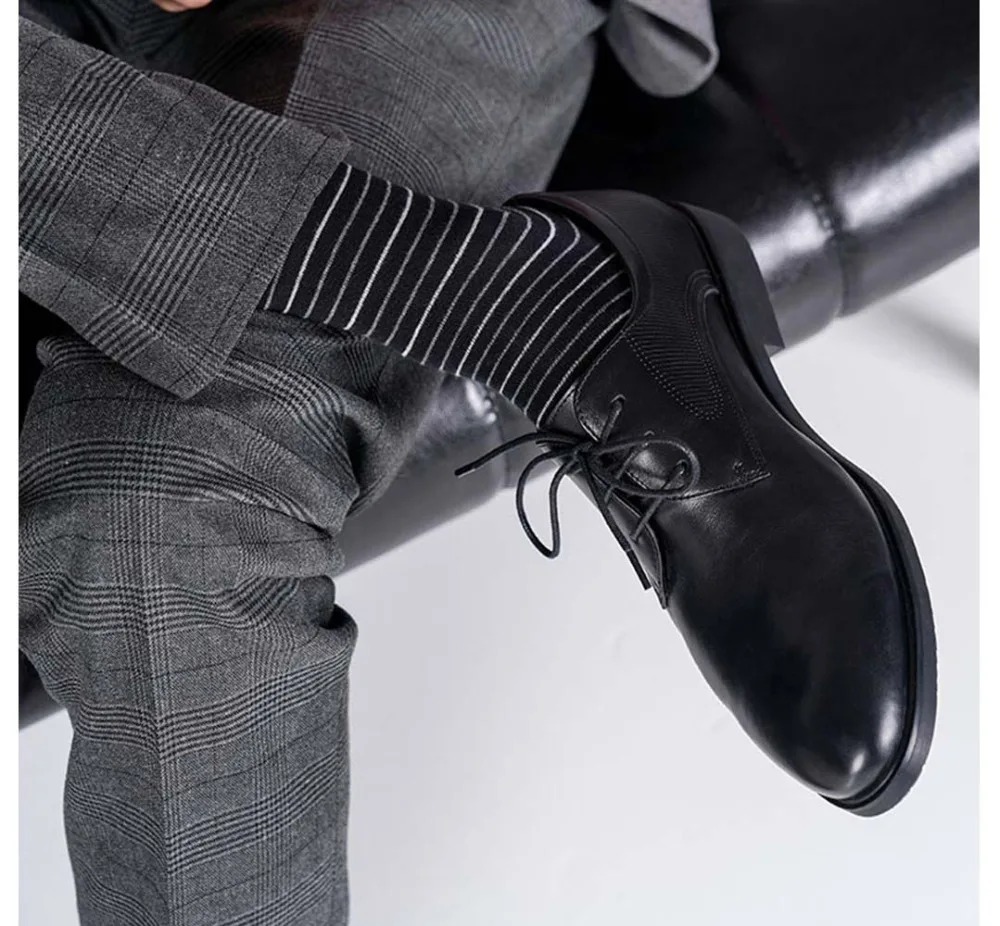 Новинка 365 одежда клетчатые мужские носки высокого качества из чесаного Хлопка