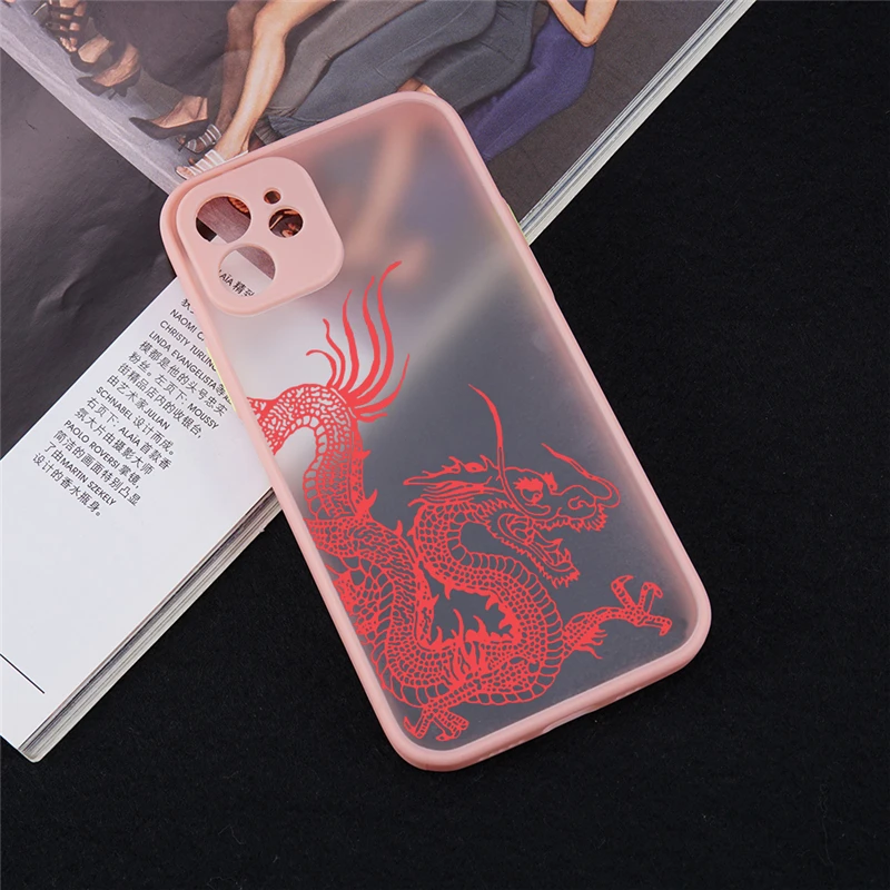 unique aesthetic design red dragon phone case for iphone 12 mini 11 13 pro x xs xr max 6 7 8 plus se 2020 soft bumper back cover free global shipping