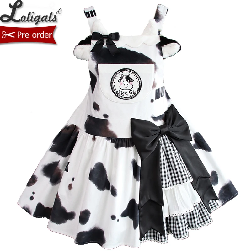 

Pre-order ~ Sweet Milk ~ Printed Lolita Mini JSK Dress by Alice Girl