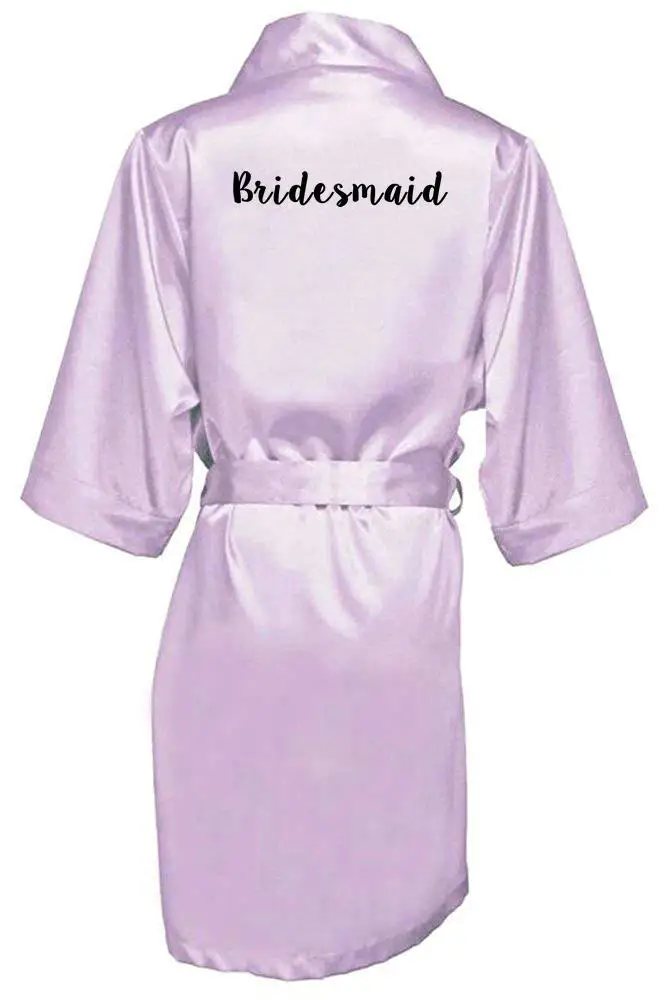 lavender bridesmaid Новинкасвадебные халаты для невесты, подружки невесты, для мамы, сестры невесты, свадебный подарок, кимоно, атласные халаты - Цвет: lavender bridesmaid